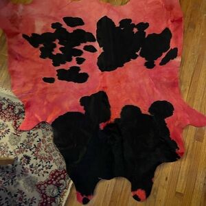 Real cowhide area rug